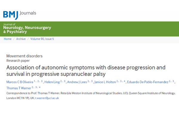 Leia mais sobre o artigo Association of autonomic symptoms with disease progression and survival in progressive supranuclear palsy